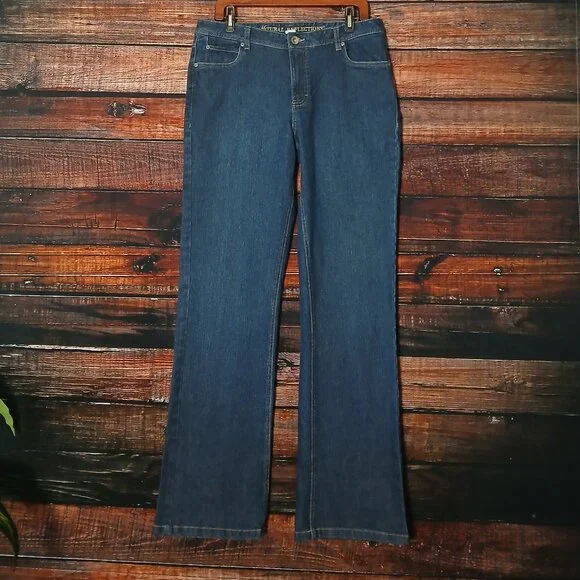 Natural Reflections Jeans 12 Tall Boot Cut Mid Rise Dark Wash Denim - Picture 2 of 7